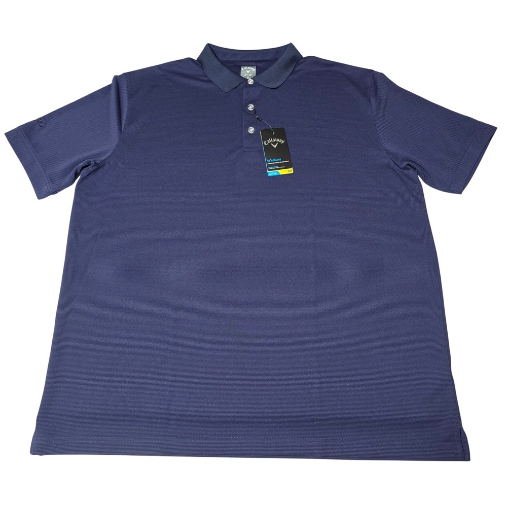 Callaway Mens Opti-Dri Golf Polo Shirt Peacoat Blue XXL CGM441SU UPF 50‎ Cooling